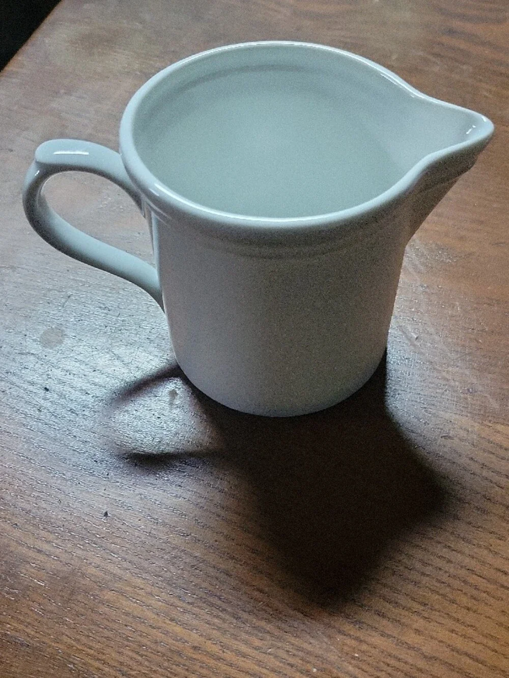 White Ceramic Creamer with Strawberry Floral Motif